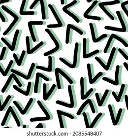 Contemporary modern trendy vector illustrations. Creative doodle art seamless pattern with different shapes and textures.