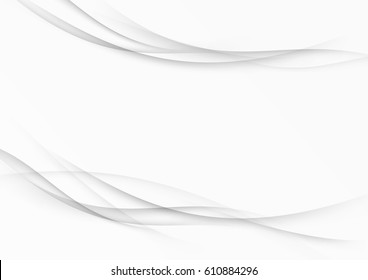Contemporary modernistic grey swoosh lines layout - abstract halftone futuristic wave streaks background. Vector illustration