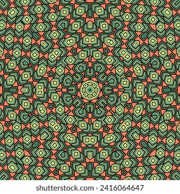 Diseño gráfico de patrones repetidos de mosaico contemporáneo. Impresión simple de papel pintado. Mezclar fondo de geometría. Huella folclórica oriental. Muestra de baldosas planas.