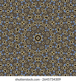 Contemporary mosaic seamless pattern graphic design. Modern carpet motif. Colorful geometry pattern. Spanish traditional print. Artistic backdrop.