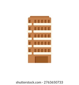 Contemporary multi storey building featuring multiple balconies, embodying modern urban living and accommodation