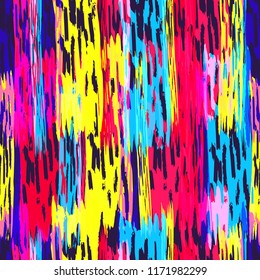 contemporary multicolor vertical brush overlap seamless pattern on dark violet