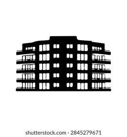 A contemporary multi-story building featuring multiple balconies and large windows, showcasing urban architecture and residential design.