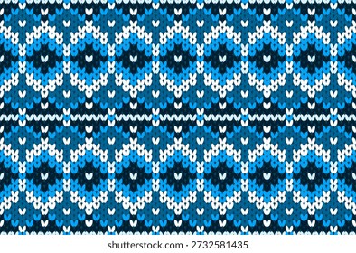 Um estilo nativo contemporâneo padrão de fio de malha azul escuro, ilustração vetorial, arquivo eps.
