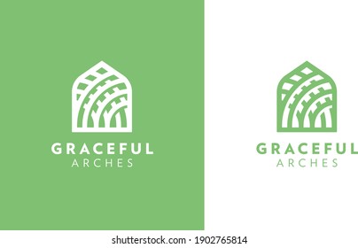 Contemporary Natural Arched House Logo