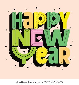 Contemporary New Year vector graphic for commercial use