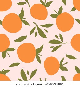 Contemporary orange seamless pattern. Modern exotic design for paper, cover, fabric, interior decor and other users.