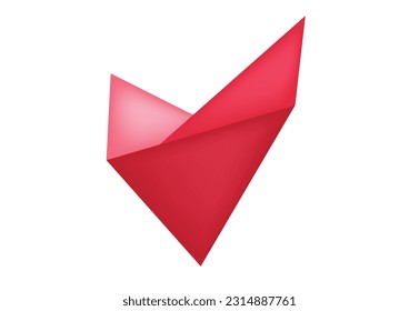 A Contemporary Origami Heart. Editable Clip Art.