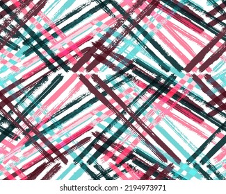 Contemporary paint wallpaper vector design. Paintbrush stripes multicolor surface. Gouache paint messy background.