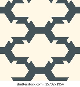 Contemporary pattern. Repeated geometric figures ornament. Modern mosaic tiles background. Seamless surface abstract design. Geo wallpaper. Digital paper, textile print. Vector illustration
