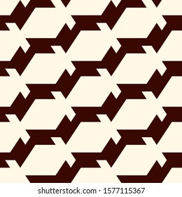 Contemporary pattern. Repeated geometric figures ornament. Modern zigzag lines background. Seamless surface abstract design. Geo wallpaper. Digital paper, textile print. Vector illustration
