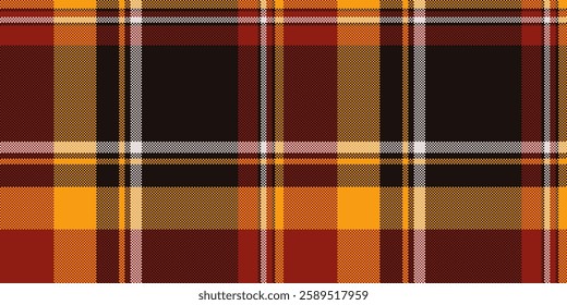 Contemporary pattern texture seamless, painting fabric tartan plaid. Girly check background vector textile in black and red colors palette.