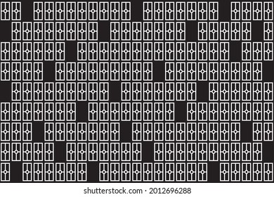 Contemporary of pattern vector. Design square random rhombus white on black background. Design print for illustration, texture, wallpaper, background. Set 5