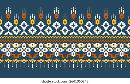 Contemporary Pixel Pattern for Fabric Printing with Retro Game Inspired Graphics and Bold Modern Layout Designed for Digital Artists and Surface Designers