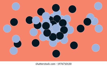 Contemporary poster, cover background template design. Abstract circular geometric shapes composition. Trendy conceptual illustration. Creative minimalist artistic. Graphic resource, wall decoration.