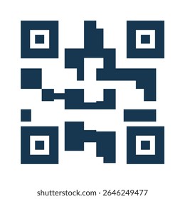 Ícone do Contemporary Quick Response Code (QR Code) permitindo acesso rápido e instantâneo a informações digitais vitais, sites e sistemas de pagamento seguros