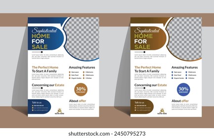 Contemporary real estate flyer template design