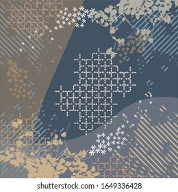 pañuelo contemporáneo con un patrón floral abstracto