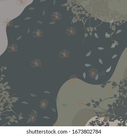 contemporary scarf with abstract floral pattern
