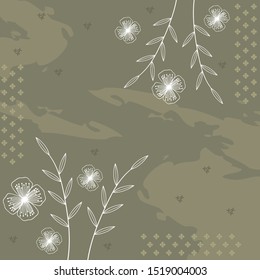 Contemporary Scarf Design On Green Army Background