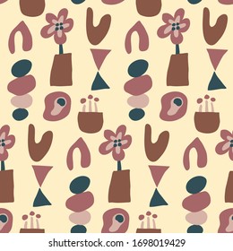 diseño contemporáneo sin fisuras con formas abstractas y flores