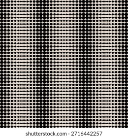 Patrón contemporáneo sin fisuras con círculos negros de diferentes tamaños que crean un efecto de onda gráfica en el fondo beige ideal para el Fondo de pantalla de textiles atrevidos y el Vector de decoración del hogar moderno