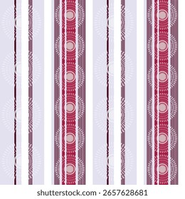 Un patrón contemporáneo sin costuras con una intrincada disposición de rayas de Vertical con diversas texturas que incluyen líneas dentadas, diamantes y sutiles efectos angustiados, ideal para textiles.