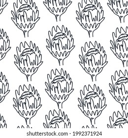 Zeitgenössisches, nahtloses Muster mit Blumen. Textur für Textilien, Verpackungen, Umhüllungspapier, Post in sozialen Netzwerken