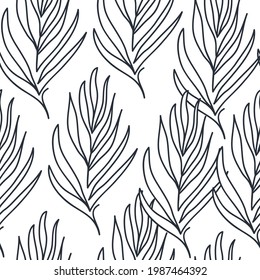Contemporary seamless pattern with palm leaves. Texture for textile, packaging, wrapping paper, social media post