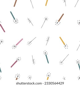 Contemporary seamless pattern set with birthday candles. Modern design for fabric, paper, cover, interior decoration. Vector texture. 
