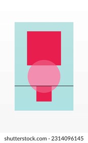 Contemporary Simple Geometric Art Print. Printable Colorful Wall Decor Poster. Abstract Geometric Wall Art Decoration