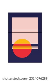 Contemporary Simple Geometric Art Print. Printable Colorful Wall Decor Poster. Abstract Geometric Wall Art Decoration