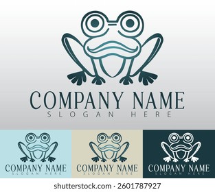 A contemporary and simplistic frog-themed logo.