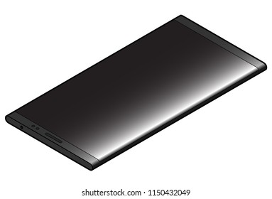 A contemporary slab cellular / mobile / hand phone. In black.