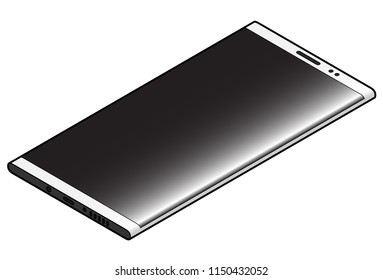 A contemporary slab cellular / mobile / hand phone. In white.