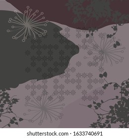 contemporary square scarf with abstract floral pattern