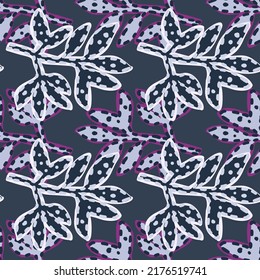 Contemporary strange leaves seamless pattern. Abstract tropical floral wallpaper. Creative flower plants endless wallpaper. Modern botanical print. Design for fabric, textile print, wrapping, cover