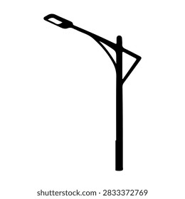 A contemporary street lamp post featuring a minimalist design and a sleek, elongated structure suitable for urban lighting.