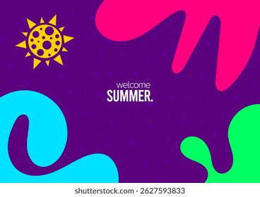 Diseño contemporáneo de Plantilla de verano. Ilustración vectorial