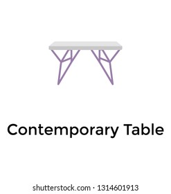 Contemporary table flat icon design 