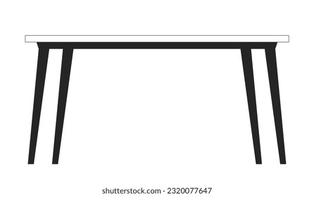Contemporary table flat monochrome isolated vector object. Minimalist furniture. Empty desk. Editable black and white line art drawing. Simple outline spot illustration for web graphic design
