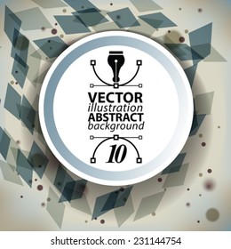 Contemporary tech stylish construction, abstract dimensional background with geometric overlay figures. 3d illusive perspective covering, eps10 vector illustration. Op art backdrop.