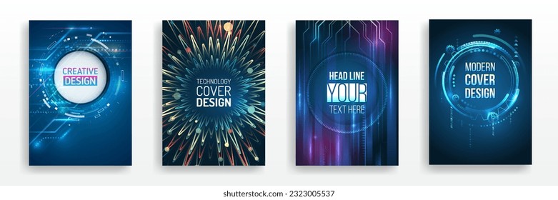 Contemporary technology cover design. Brochure digital template. Abstract digital certificate, high-tech layout for presentation medicine and science. Modern posters are suitable for business webinars