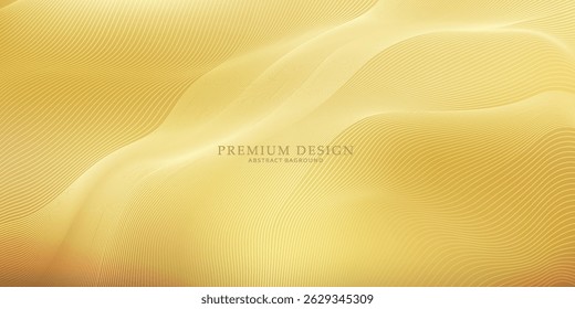 Contemporary technology cover design. Gold background with geometric pattern, and gold (guilloche curve). Premium gold vector technology background for business templates, digital certificates