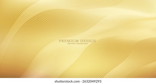 Design da tampa da tecnologia contemporânea. Fundo dourado com padrão geométrico e ouro (curva guilhochada).vetor eps10