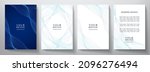 Contemporary technology cover design set. Formal background with blue line pattern. Premium abstract vector backdrop for business layout, digital blue certificate, brochure template, notebook