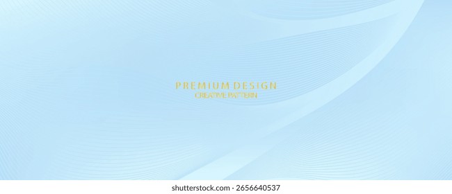 Contemporary technology cover design set. Luxury background with blue line pattern (guilloche curves). Premium golden vector tech backdrop for business template, digital certificate, formal brochure
