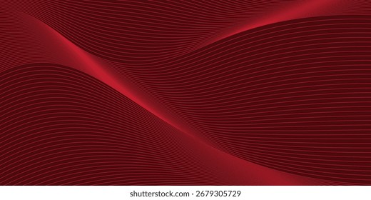 Contemporary technology cover design set. Luxury background with red line pattern (guilloche curves). Premium vector tech backdrop for business layout, digital certificate, formal brochure template
