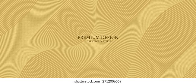 Conjunto de diseño de cubierta de tecnología contemporánea. Patrón de línea de fondo de oro de lujo (curvas de guilloche). Fondo de la tecnología del Vector de oro de Premium para la Plantilla del negocio, certificado digital
