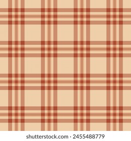 Contemporary texture background check, production textile seamless vector. Chic plaid pattern fabric tartan in orange and light color.